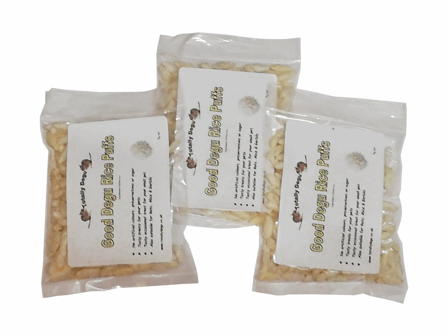 Good Degu Rice puffs- Degu treats 3-pack